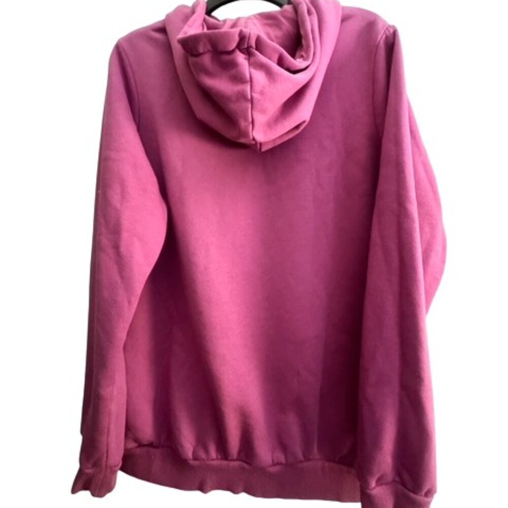 Adidas Logo HOODIE Women's Size 1X Raspberry - Picture 6 of 8